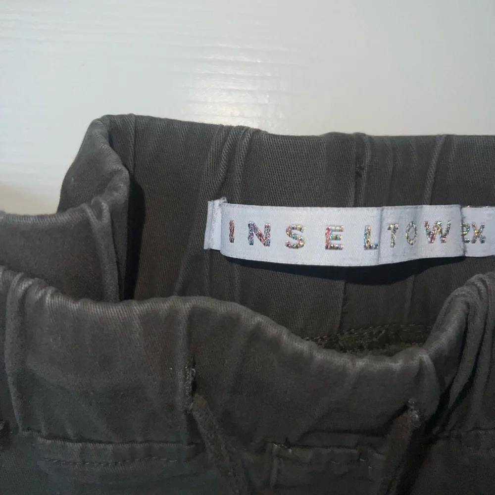 Women’s Drawstring Cargo Joggers Lagenlook Hunter Olive Green Pants Size 2X‎